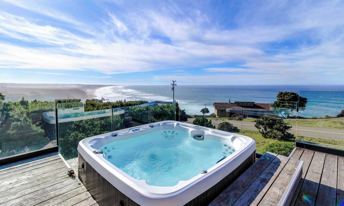 Manchester House | Stunning ocean view home with hot tub and deck