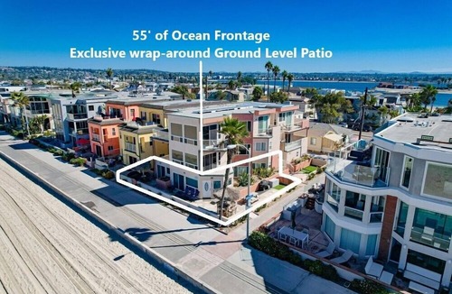 Central Mission Beach Condo | 55' Ocean Frontage + Exclusive Ground Level Patio