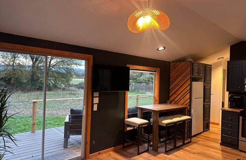 Covelo House | Cozy Tiny Home + Hot Tub | Oak trees, Trail & View