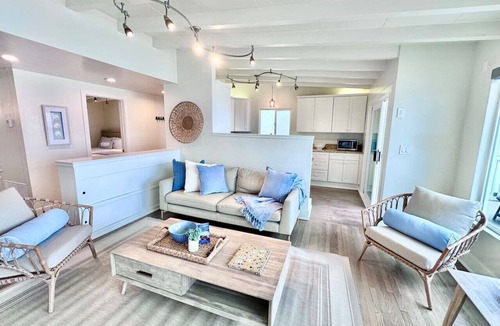 South Oceanside House | Fresh Beach Cottage with Fire Ring in Sand, Walk to Restaurants