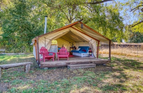 Upper Lake RV Rental | Glamping Tent with gorgeous mountain views&Animals
