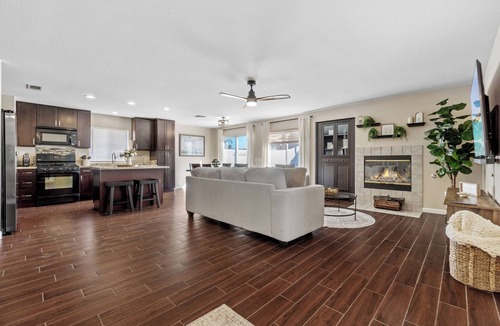 Hemet House | Hemet Haven, Pool, Hot Tub, Backyard, Arcades, Game Room, BBQ Grill and Fire Pit