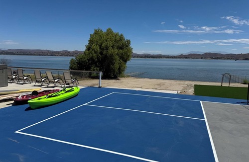 Lakeland Village House | Lakefront Oasis with 2 Private Pickleball Courts, Kayaks, Gazebo, Games & BBQ