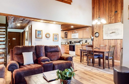 Mammoth Lakes Condo | Large Condo, Rustic Décor & Private Balcony. Right Across from The Village
