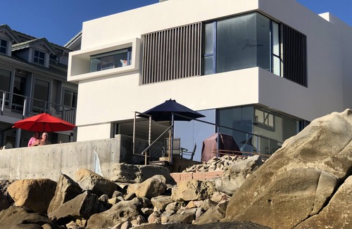 Mussel Shoals House | Modern beachfront stunner with amazing view, pool, pool spa, & fireplaces
