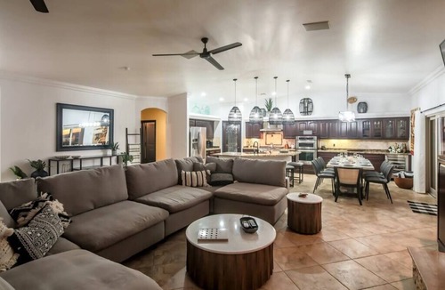 Lake Havasu City House | VIEWS! Luxury Home + Heated Pool, Spa & Fire Pit!