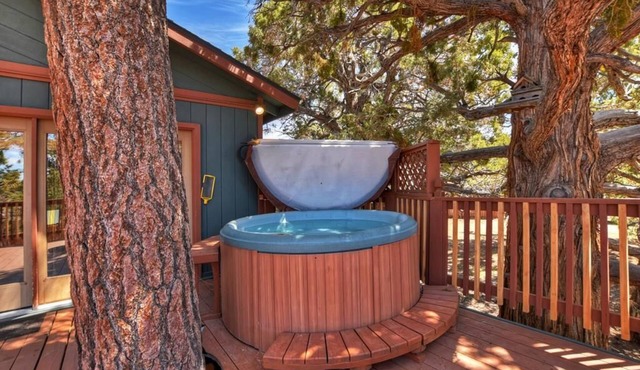 Charming cabin with hot tub, BBQ, large open deck with amazing views!