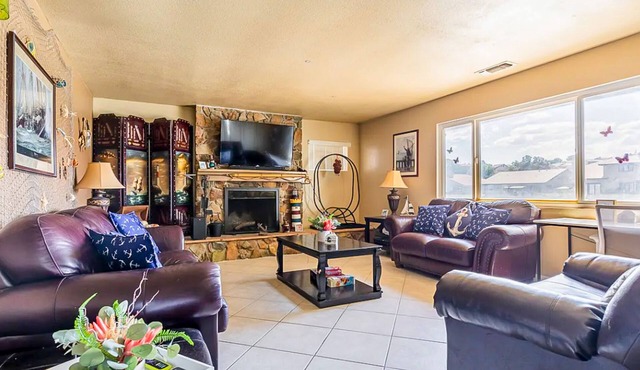 Dog-friendly waterfront home with private beach, firepit, dock, fireplace, grill