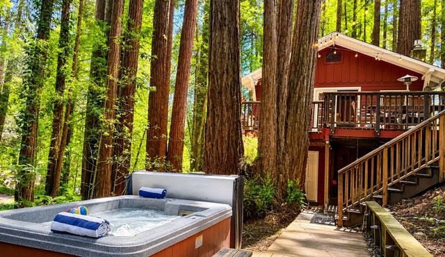 Fun Cabin! Hot Tub~Near Guerneville~Golf~Dog-OK~Little Red House