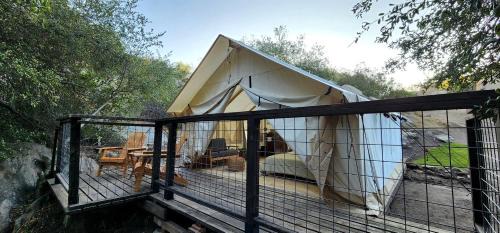 Incredible Modern Tented Cabin with Tiny Deck Surrounded by Nature in California
