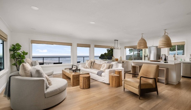 Magnificent Oceanview Retreat w/Hot Tub, Wraparound Deck & Luxe Primary Suite, Foosball, EV Charger
