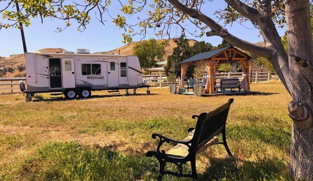 Pet-friendly RV stay at a horse ranch in a fenced 5 acre lot in the hills