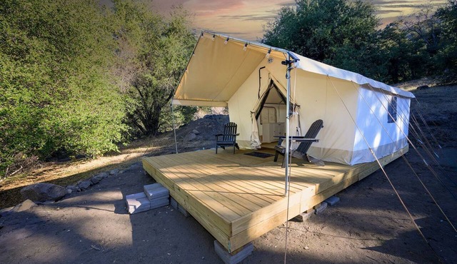Secluded Mountain Wall Tent with Scenic Valley Views near Palomar Mountain, CA