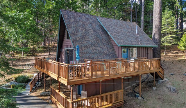 TUCKED AMONG TOWERING PINES IN A QUIET FOREST SETTING